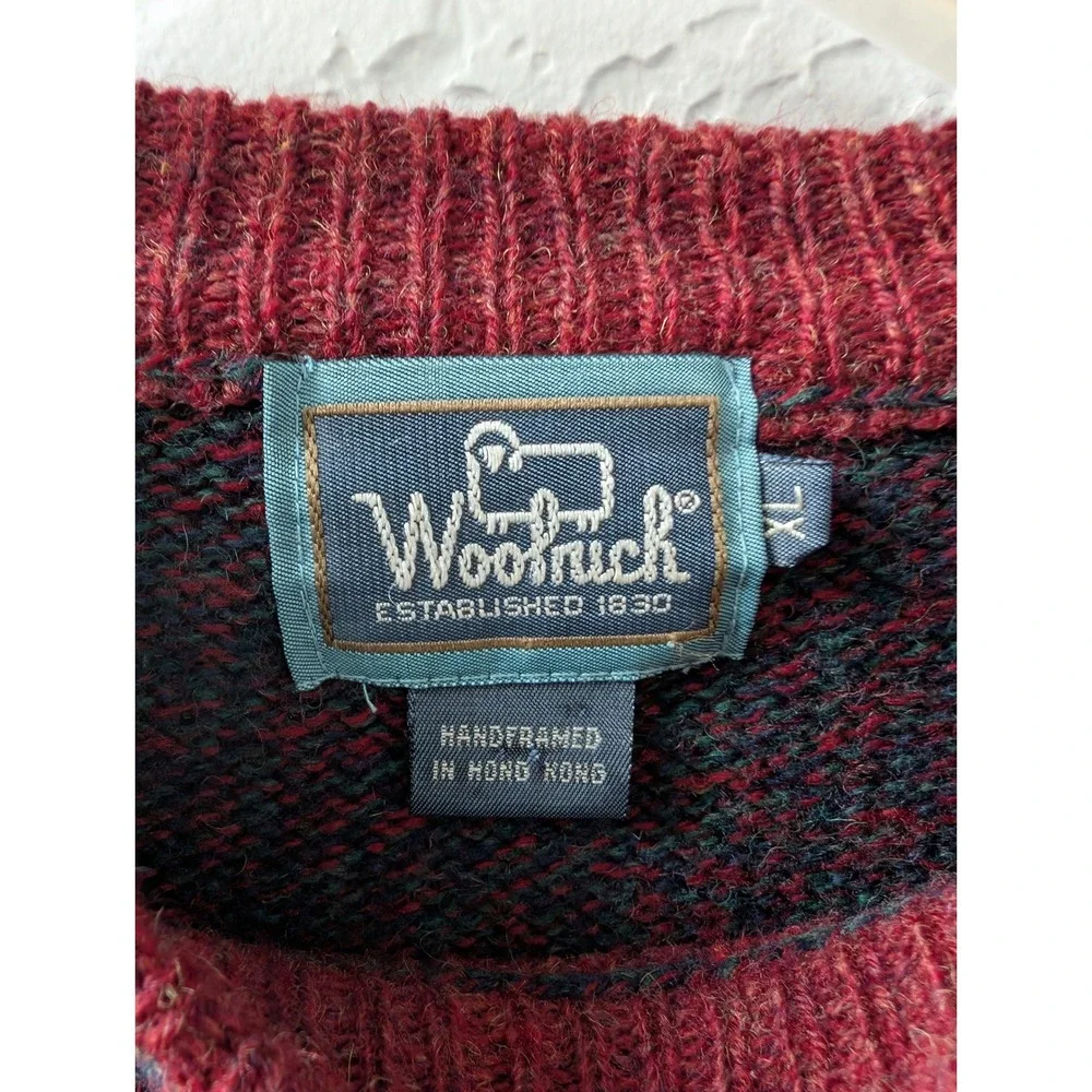 Vintage Woolrich Handframed Wool Blend Sweater Men's XL Claret Marl